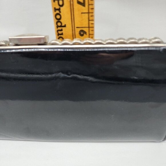 Vintage Womens Black Patent Envelope Style Wallet/Clutch 12x5.5" canada - Picture 8 of 9